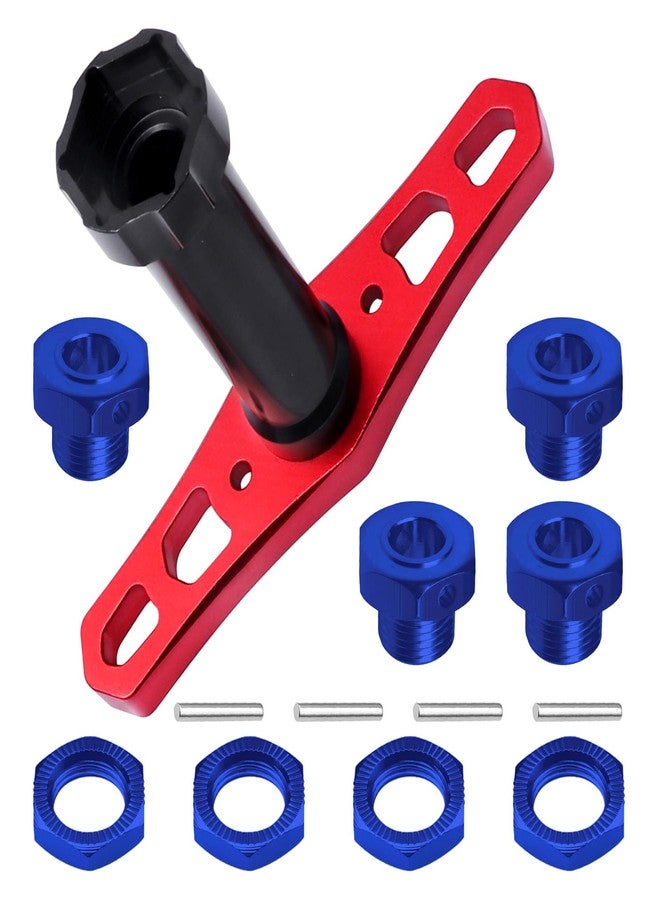 CrazyHobby 17mm Wheel Hubs Nuts Splined & Hex Wheel Wrench Tool Set for Traxxas T-Maxx E-Revo Summit Slayer Pro 4X4 1/10 RC Monster Truck - Image 1